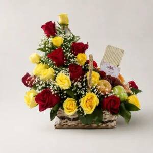Canasta con rosas