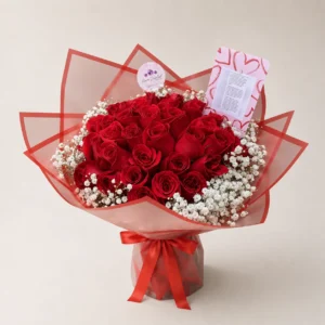 Bouquet de 24 rosas rojas