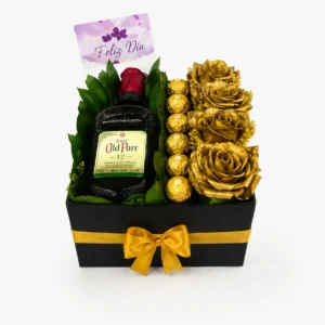 Caja rosas doradas