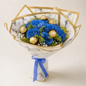 Bouquet 12 rosas azules
