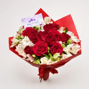 Bouquet rosas y astromelias
