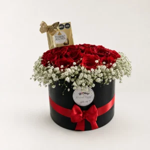 Cilindro rosas rojas