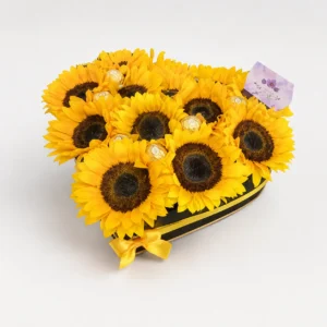 Corazón girasoles