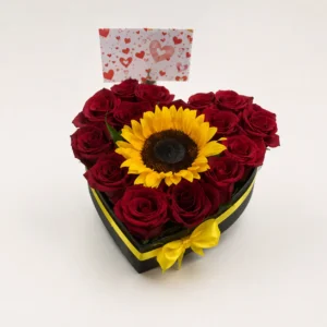 Corazón rosas rojas
