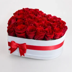 Corazón rosas rojas